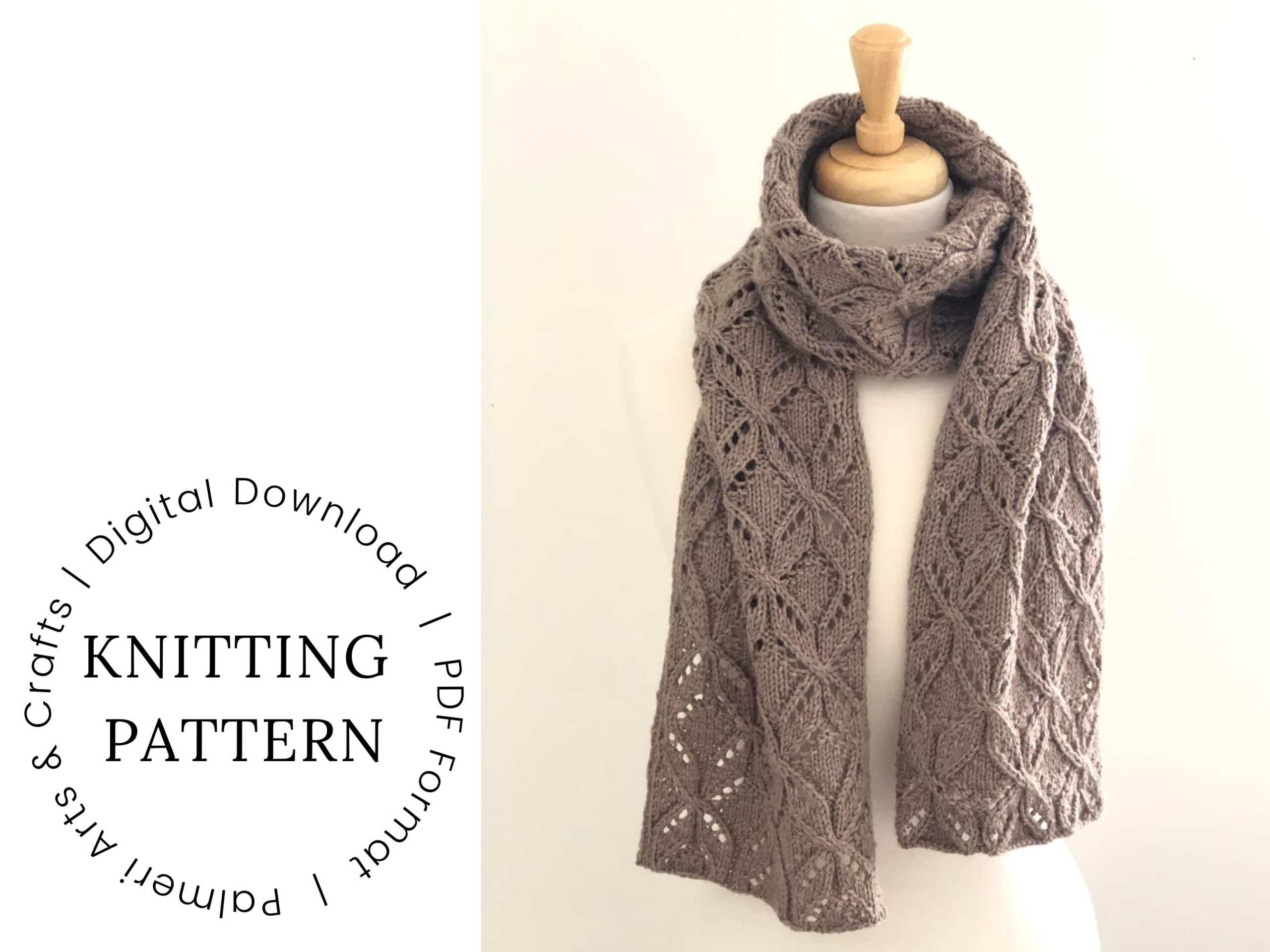 Lace Knitting Pattern for Beginners (Chunky Scarf) - Sheep and Stitch
